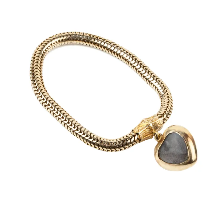 Bell Bird Antiques Victorian era Garnet Heart Bracelet Bracelets