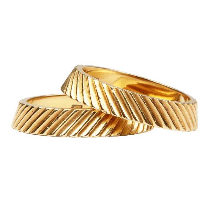 Bell Bird Antiques Vintage Cartier Stacking Gold Bands Earrings