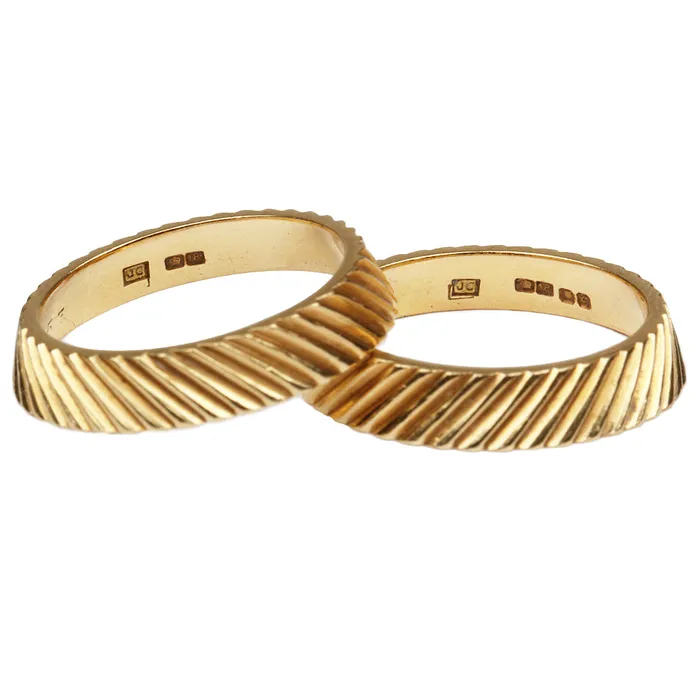 Bell Bird Antiques Vintage Cartier Stacking Gold Bands Earrings