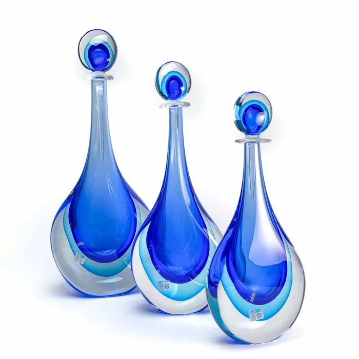 Blown bottle Murano Glass Oball Earrings