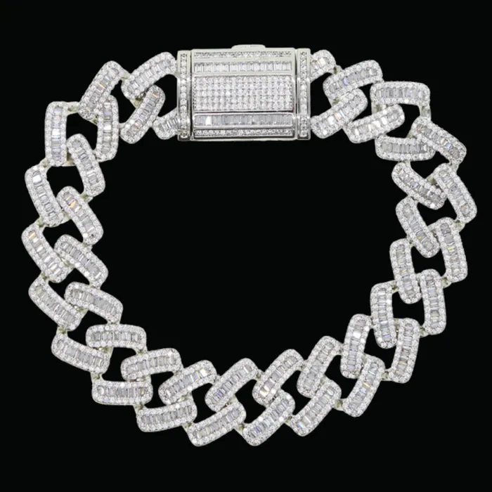 Bracelets 15MM Miami Box Clasp Cuban Link Iced Out Diamond Bracelet Miami Box Bracelets 15MM Miami Box Clasp Cuban Link Iced Out Diamond Bracelet Miami Box
