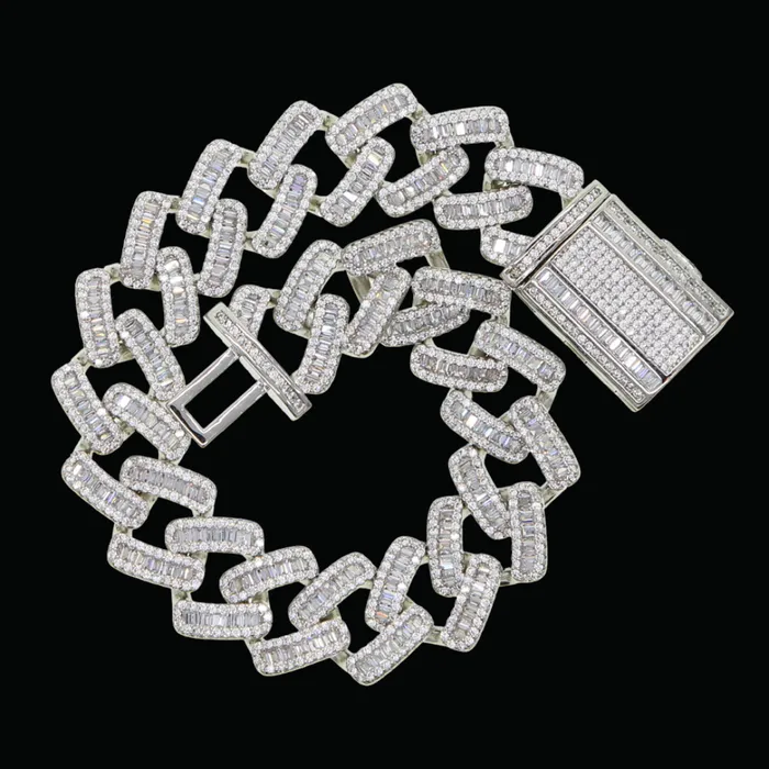 Bracelets 15MM Miami Box Clasp Cuban Link Iced Out Diamond Bracelet Miami Box