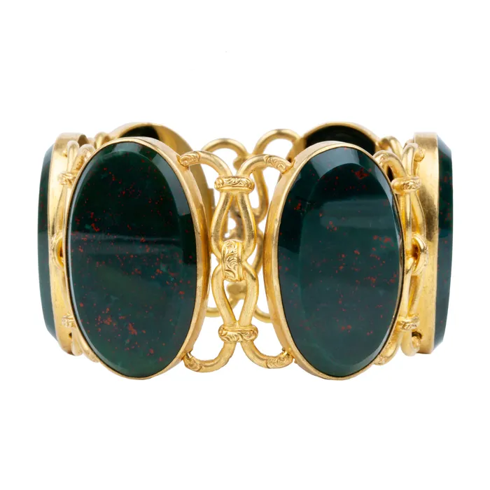 Bracelets Bell Bird Antiques Victorian Era Bloodstone Bracelet