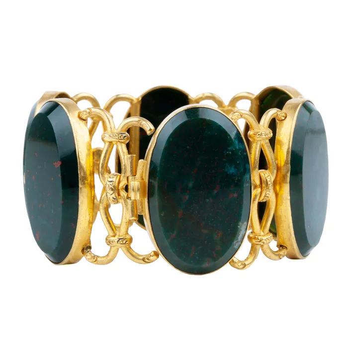 Bracelets Bell Bird Antiques Victorian Era Bloodstone Bracelet