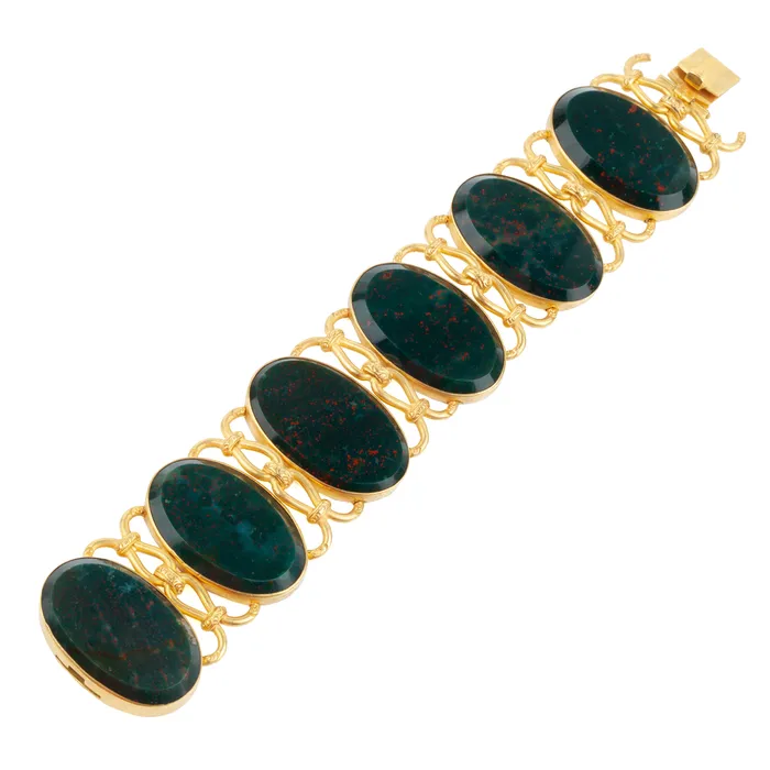 Bracelets Bell Bird Antiques Victorian Era Bloodstone Bracelet