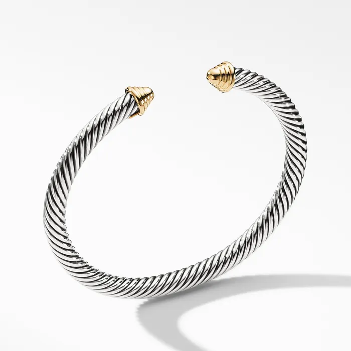 Bracelets David Yurman Classic Cable Bracelet in Sterling Silver with 14K Yellow Gold Domes 5mm Bracelets David Yurman Classic Cable Bracelet in Sterling Silver with 14K Yellow Gold Domes 5mm