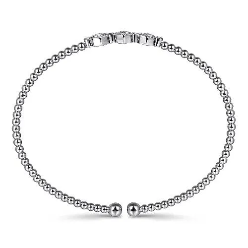 Bracelets GABRIEL CO 14K White Gold Bujukan Bead and Hexagon 013cttw Cluster Diamond Bangle Bracelets GABRIEL CO 14K White Gold Bujukan Bead and Hexagon 013cttw Cluster Diamond Bangle