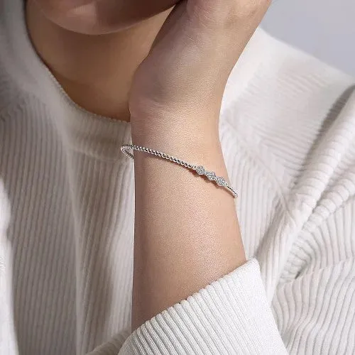 Bracelets GABRIEL CO 14K White Gold Bujukan Bead and Hexagon 013cttw Cluster Diamond Bangle Bracelets GABRIEL CO 14K White Gold Bujukan Bead and Hexagon 013cttw Cluster Diamond Bangle