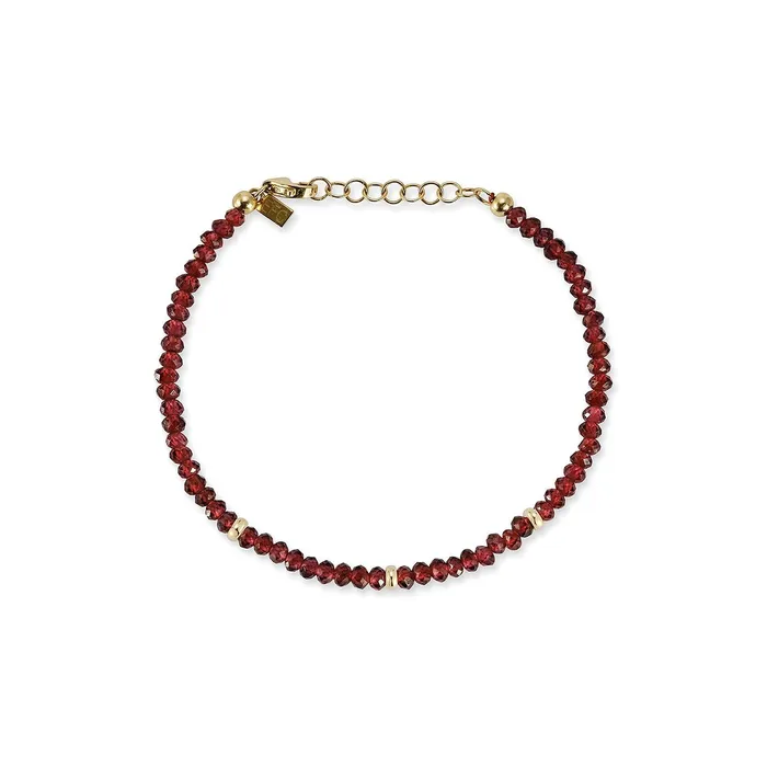 Bracelets Garnet Bead Bracelet EF COLLECTION