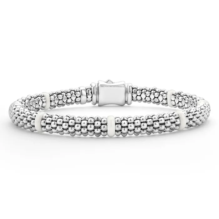 Bracelets LAGOS White Caviar Ceramic Station Caviar Bracelet 6mm