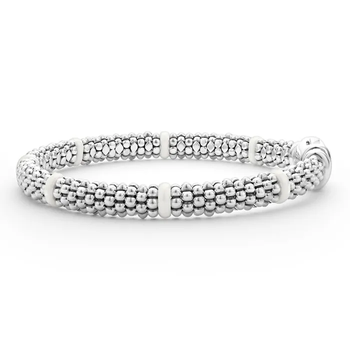 Bracelets LAGOS White Caviar Ceramic Station Caviar Bracelet 6mm