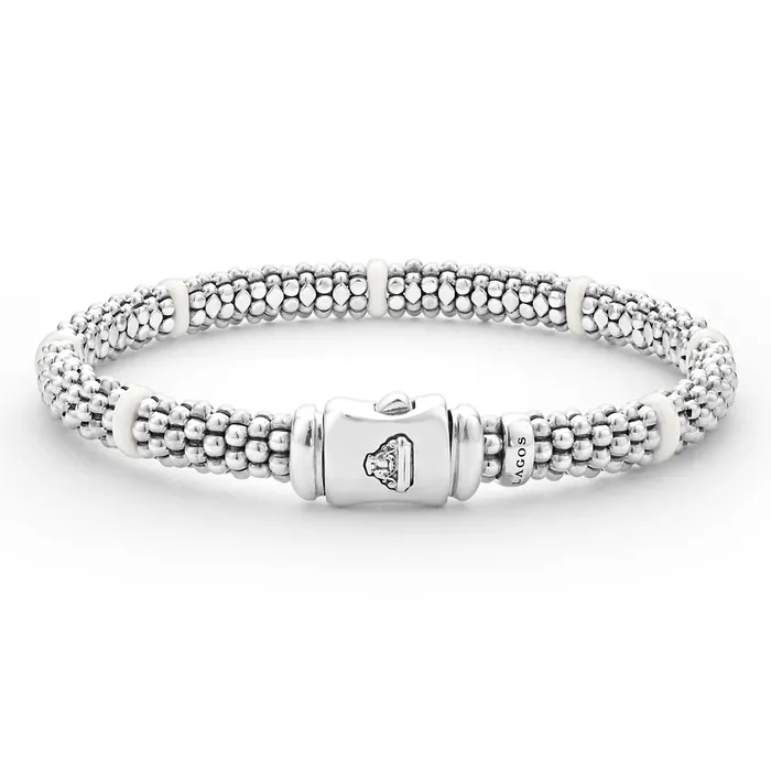 Bracelets LAGOS White Caviar Ceramic Station Caviar Bracelet 6mm