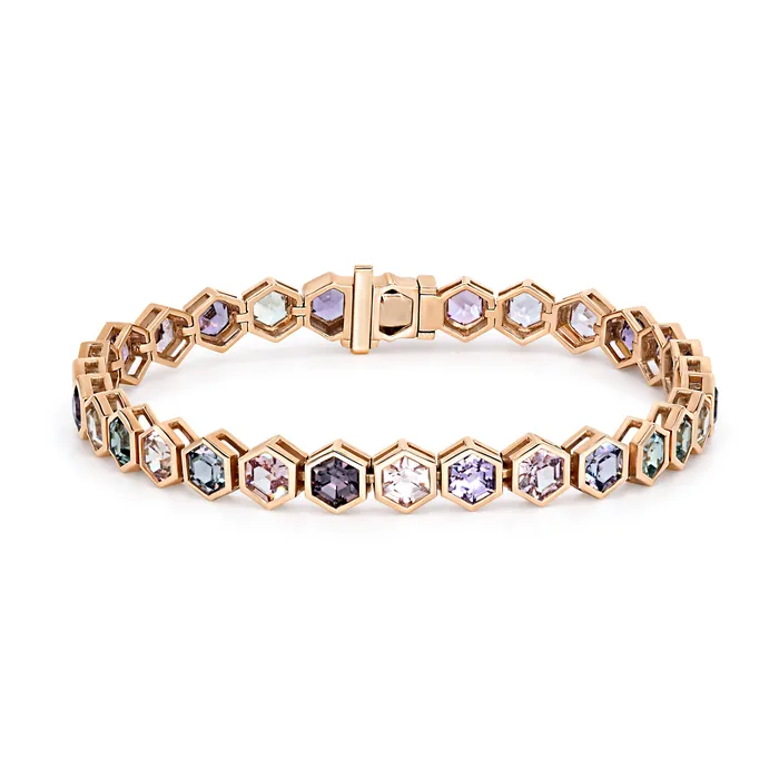 Bracelets Polachecks Collection Hexagon Shape Sapphire Tennis Bracelet 1069tw Bracelets Polachecks Collection Hexagon Shape Sapphire Tennis Bracelet 1069tw