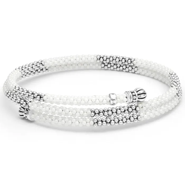 Bracelets White Caviar Ceramic Beaded Wrap Bracelet LAGOS