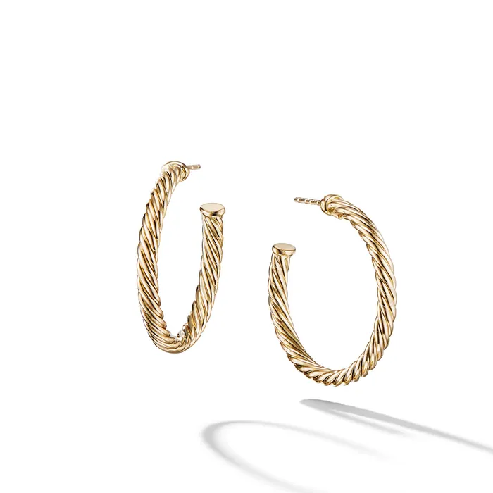 Cablespira Hoop Earrings in 18K Yellow Gold 1in David Yurman Earrings