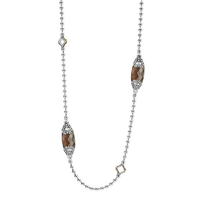 Caviar Color Six Station Smokey Quartz Necklace LAGOS Necklaces