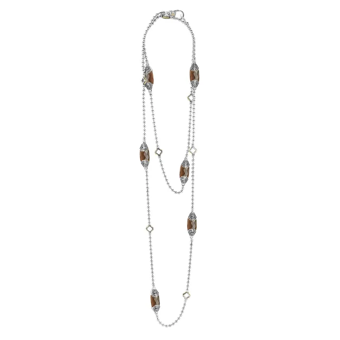 Caviar Color Six Station Smokey Quartz Necklace LAGOS Necklaces