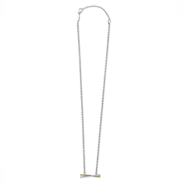 Caviar Lux TwoTone X Diamond Necklace LAGOS Necklaces