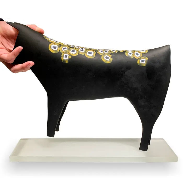Cesare Sent Rings Black Bull Murano Glass Cesare Sent Rings Black Bull Murano Glass