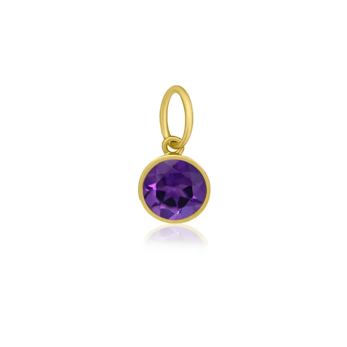 Charm Necklaces Bezel Set Gemstone Charm NicoleHD Jewelry