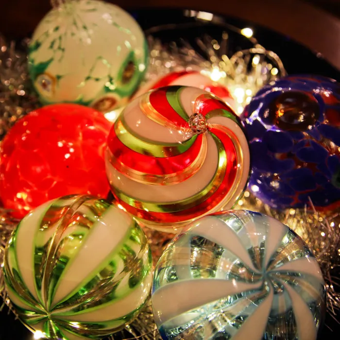 Christmas Glass bauble Six colors selection MuranoVItrum Necklaces