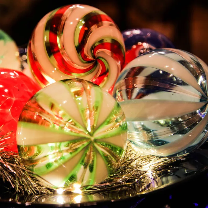 Christmas Glass bauble Six colors selection MuranoVItrum Necklaces