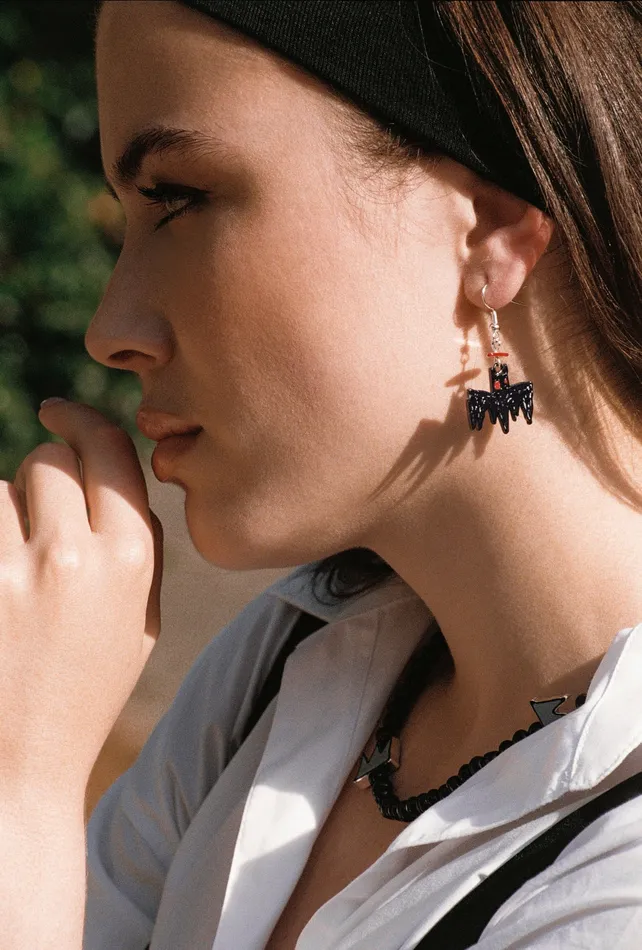 Crystal Haze Jewelry Batman Bat Earring Set Earrings