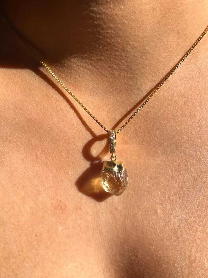 Crystal Haze Jewelry Citrine Pave connector Earrings
