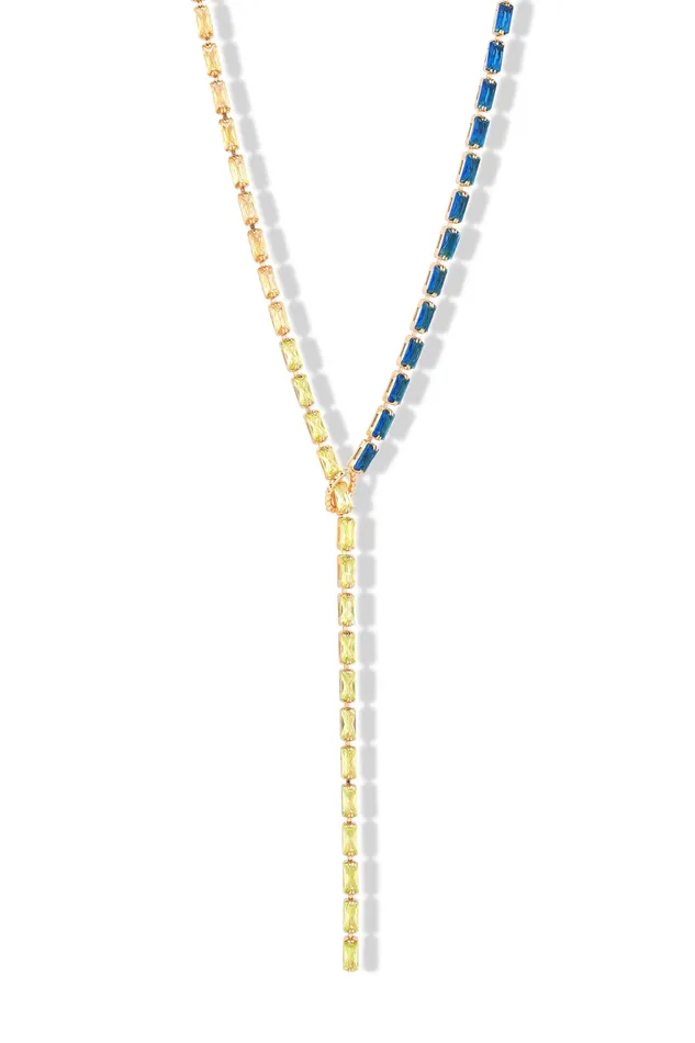 Crystal Haze Jewelry Earrings Mini Baguette Chakra Lariat