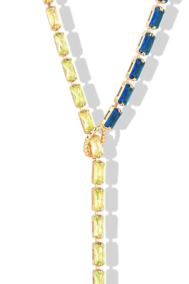 Crystal Haze Jewelry Earrings Mini Baguette Chakra Lariat