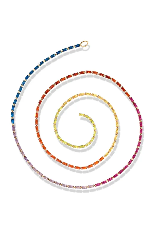 Crystal Haze Jewelry Earrings Mini Baguette Chakra Lariat