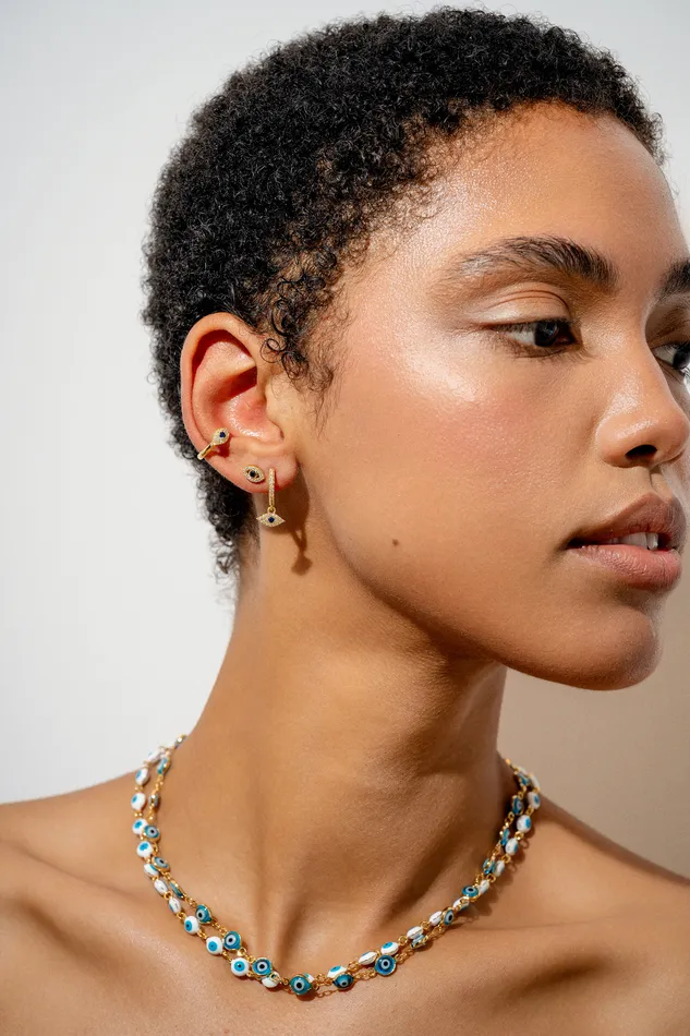 Crystal Haze Jewelry EU Earrings No Envy Evil Eye Mini Hoop