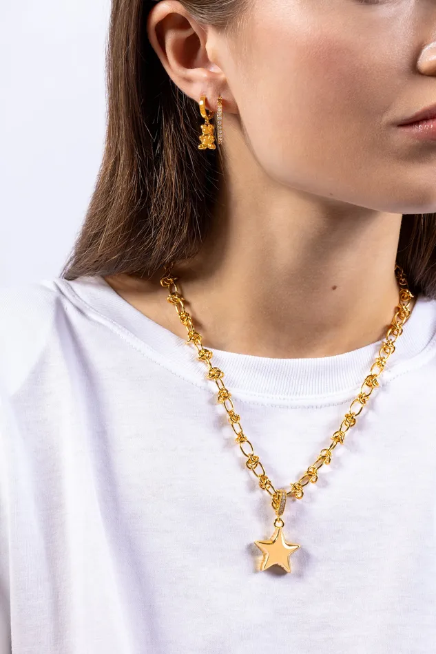 Crystal Haze Jewelry Necklaces Balloon Star Pendant Golden