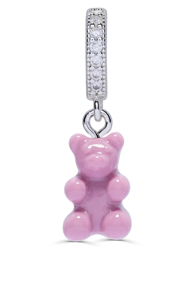 Crystal Haze Jewelry Rings Nostalgia Bear Pave Connector Silver Plated Mauve Pink Crystal Haze Jewelry Rings Nostalgia Bear Pave Connector Silver Plated Mauve Pink