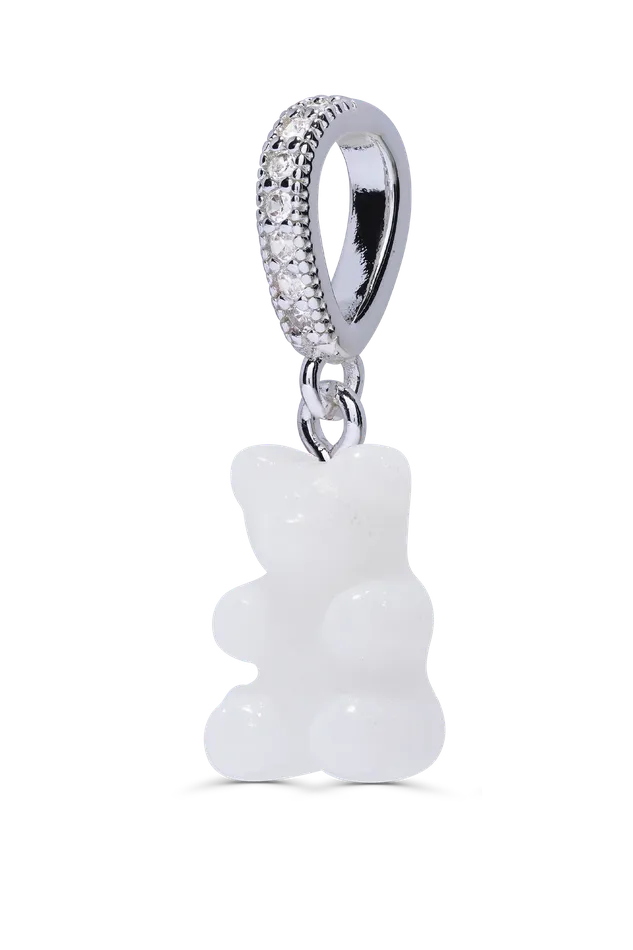 Crystal Haze Jewelry Rings Nostalgia Bear Pave Connector Silver Plated Pearly