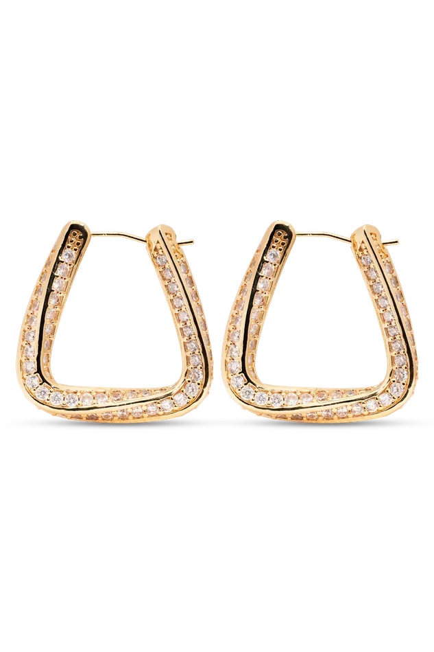Crystal Haze Jewelry Trinity Hoops Grande Pav Earrings