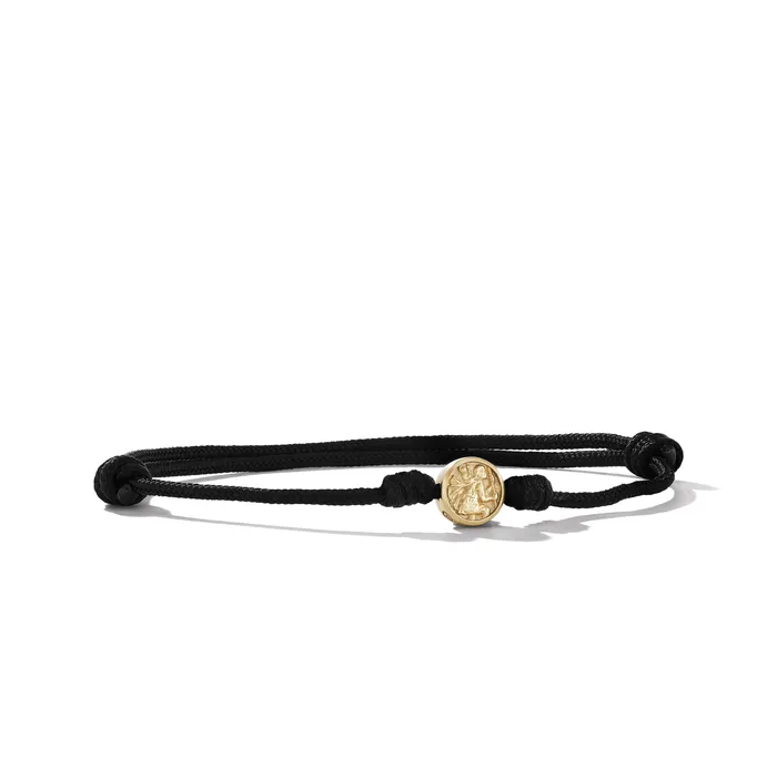 David Yurman Bracelets St Christopher Cord Bracelet in Black Nylon with 18K Yellow Gold 9mm David Yurman Bracelets St Christopher Cord Bracelet in Black Nylon with 18K Yellow Gold 9mm