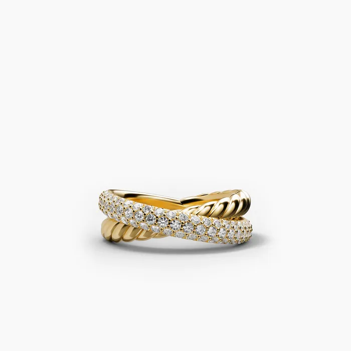 David Yurman Rings 75MM BOLD CROSSOVER 2ROW RING DI 18K