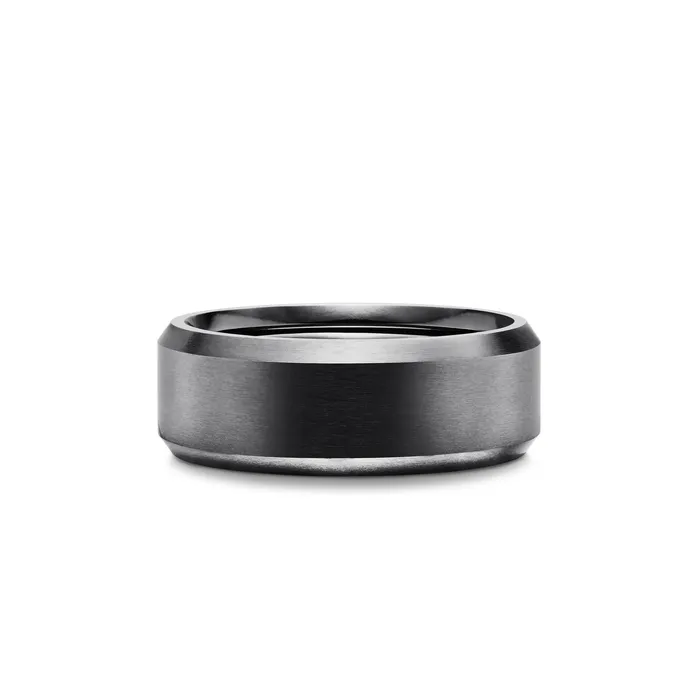 David Yurman Rings Streamline Beveled Band Ring in Black Titanium 85mm