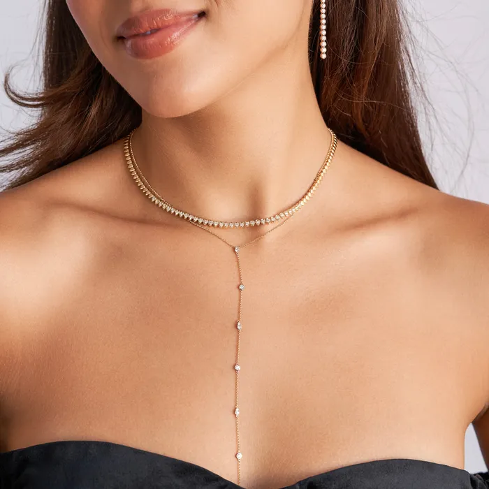 Diamond Lariat Necklace NicoleHD Jewelry Necklaces