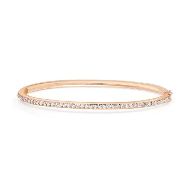 Diamond Oval Bangle Polachecks Collection Bracelets