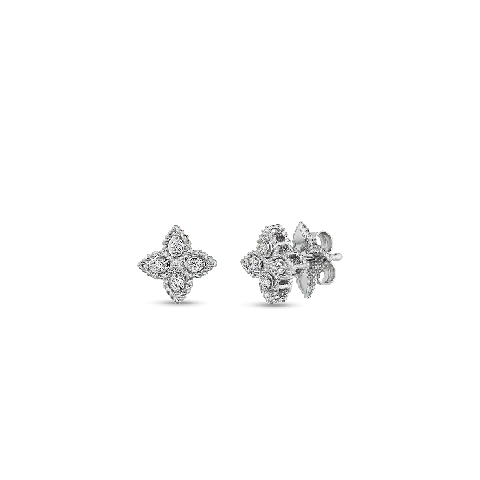 Diamond Princess Flower Stud Earrings Roberto Coin Earrings