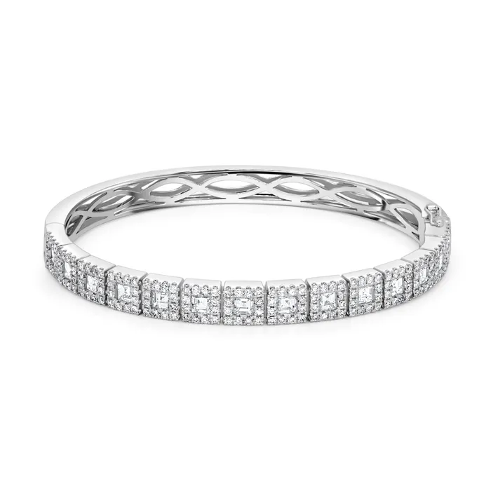Diamond Squares Bangle Bracelet Polachecks Collection Bracelets