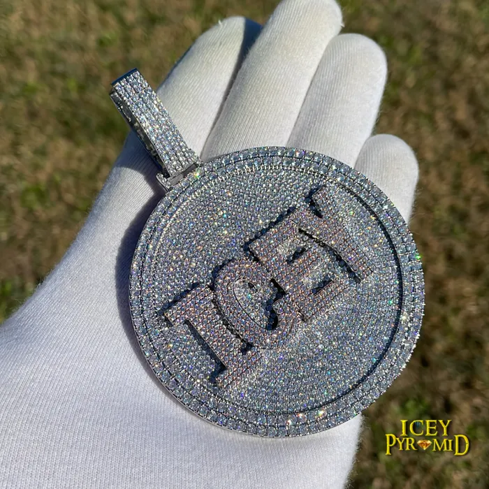Disc Edition Iced Out Personalized Custom Name Necklace Pendant INITIAL Necklaces