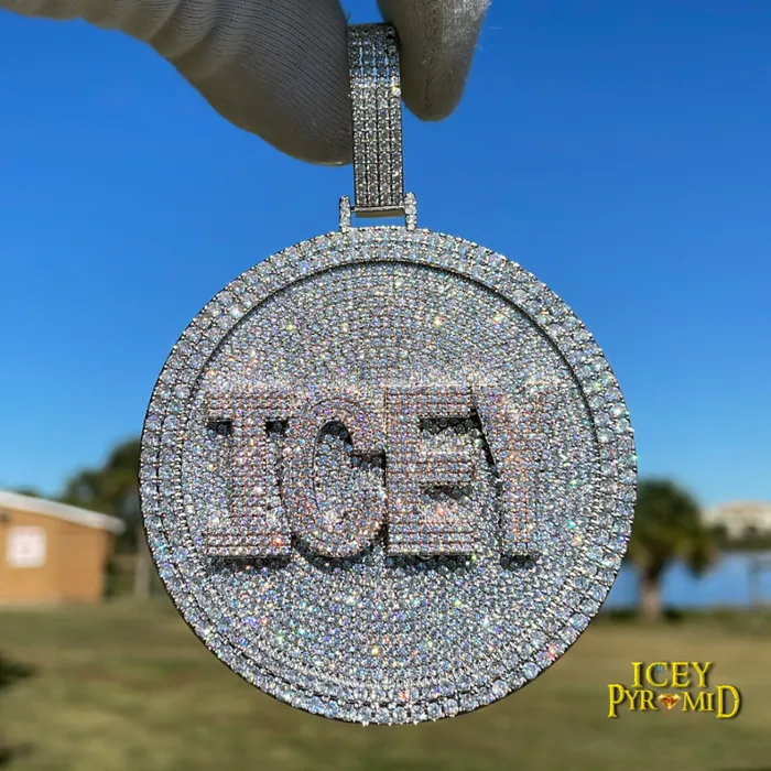 Disc Edition Iced Out Personalized Custom Name Necklace Pendant INITIAL Necklaces