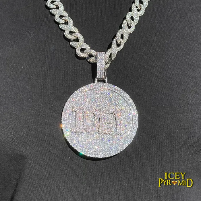 Disc Edition Iced Out Personalized Custom Name Necklace Pendant INITIAL Necklaces
