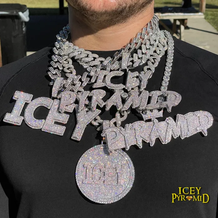 Disc Edition Iced Out Personalized Custom Name Necklace Pendant INITIAL Necklaces