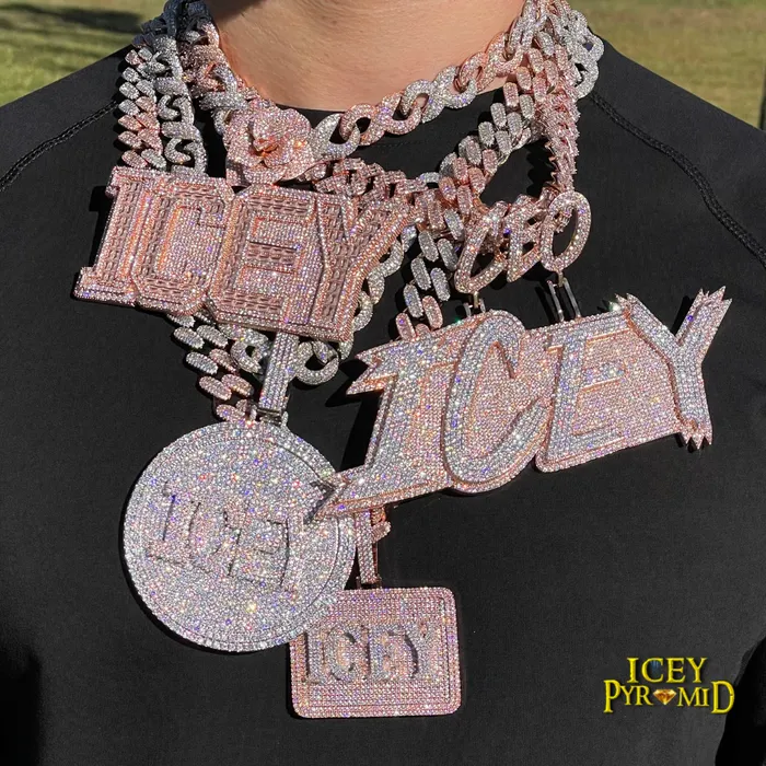 Disc Edition Iced Out Personalized Custom Name Necklace Pendant INITIAL Necklaces