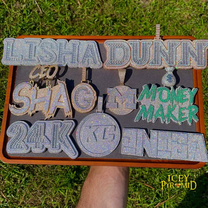 Disc Edition Iced Out Personalized Custom Name Necklace Pendant INITIAL Necklaces