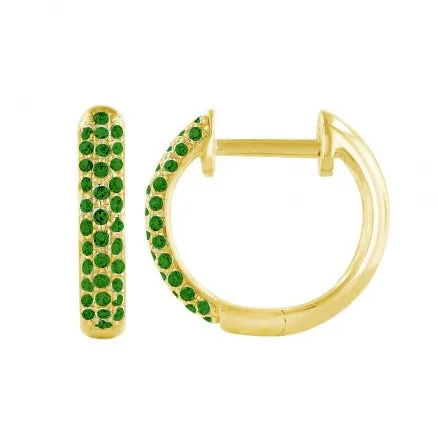 Earrings 10mm Emerald Huggie Earrings NicoleHD Jewelry